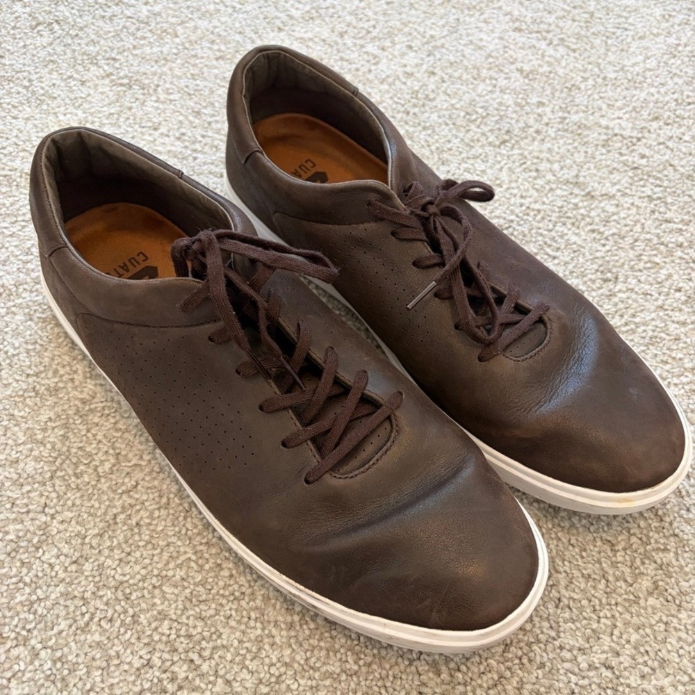 Cuater by TravisvMathew Leather Sneakers Mens 13 Brown Casual Lace‎ Up Preppy